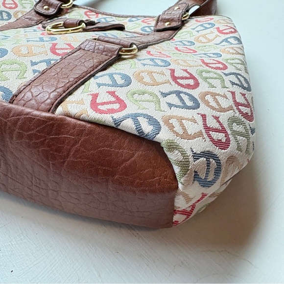 90s Vintage Leather Tapestry Tote Bag - Picture 3 of 12